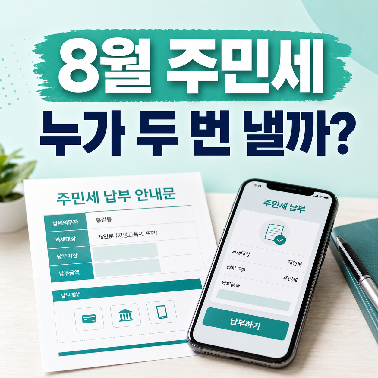 2026 주민세 납부기간 주민세 개인분과 사업소분 차이