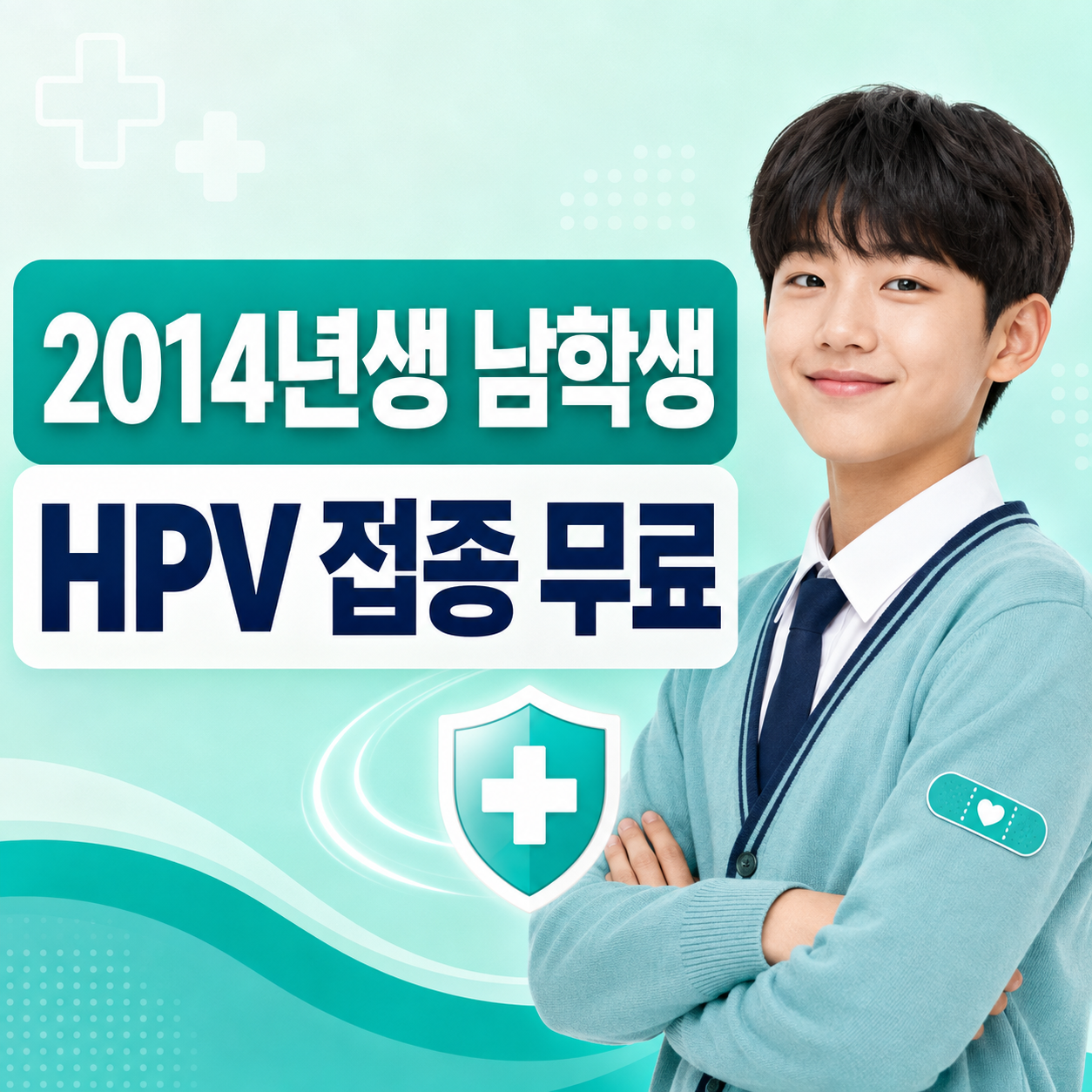 2026 HPV 무료 예방접종 대상인 2014년생 남학생 안내