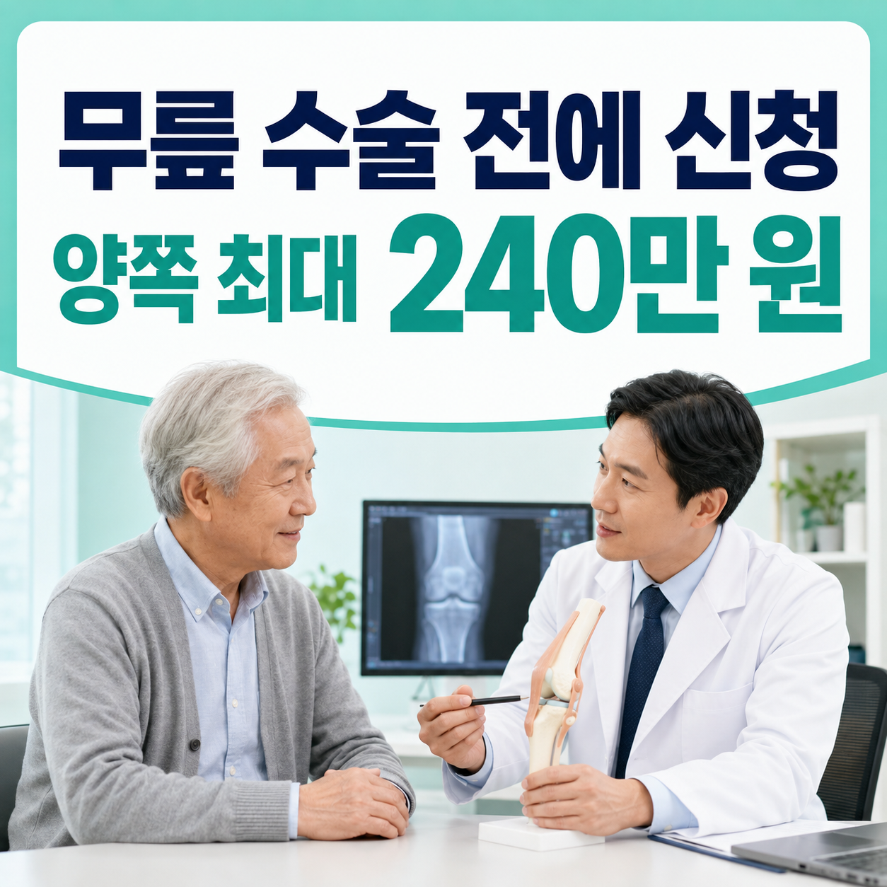 2026 노인 무릎 인공관절 수술비 양쪽 최대 240만 원 지원