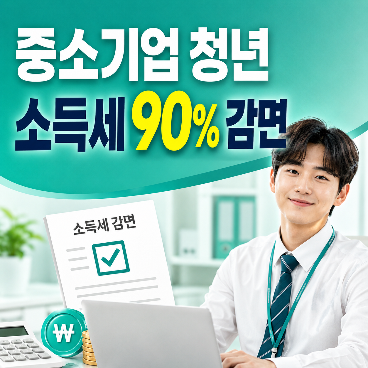 2026 중소기업 취업자 소득세 감면 청년 5년간 90% 연 최대 200만원