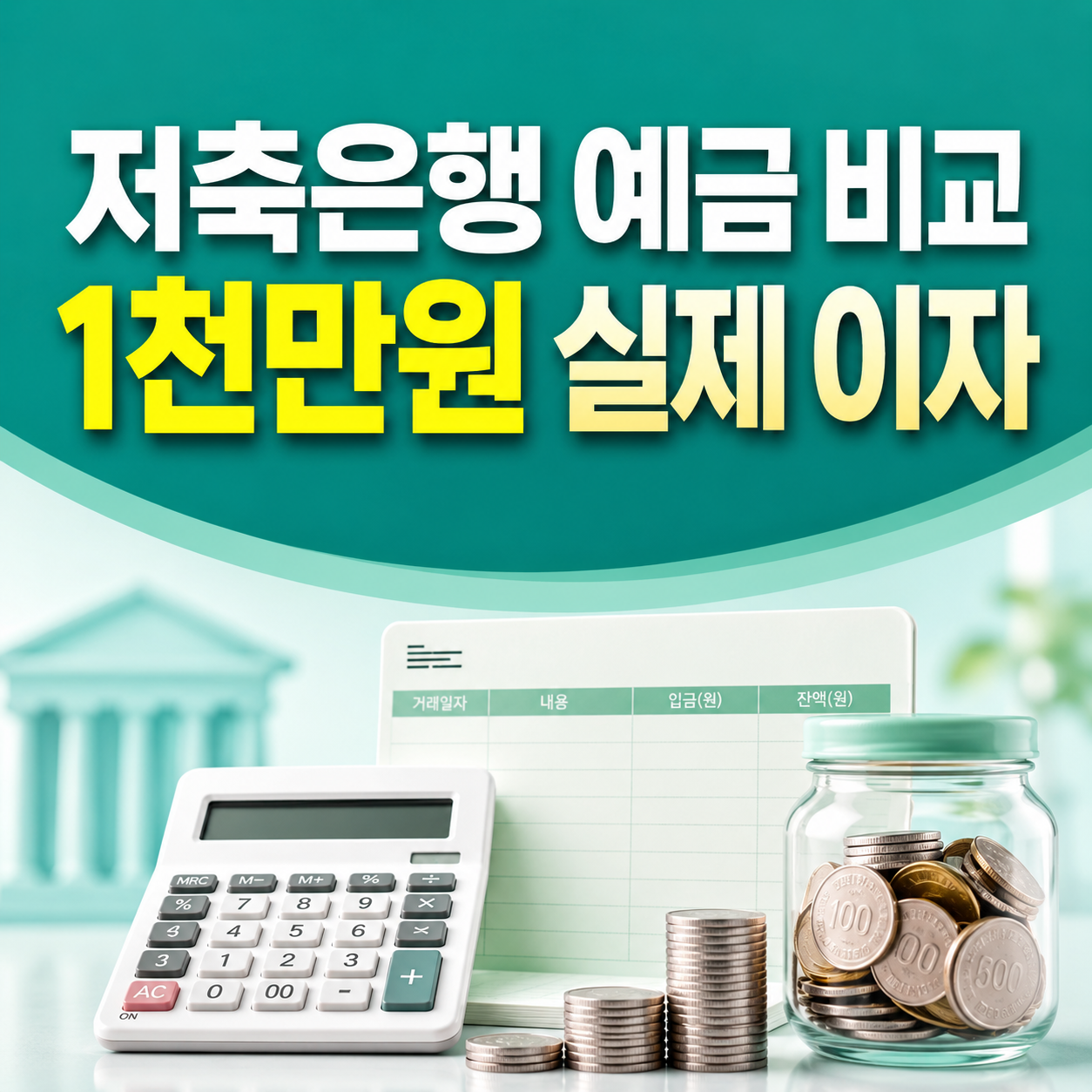 2026년 9월 저축은행 정기예금 금리비교와 1천만원 세후이자