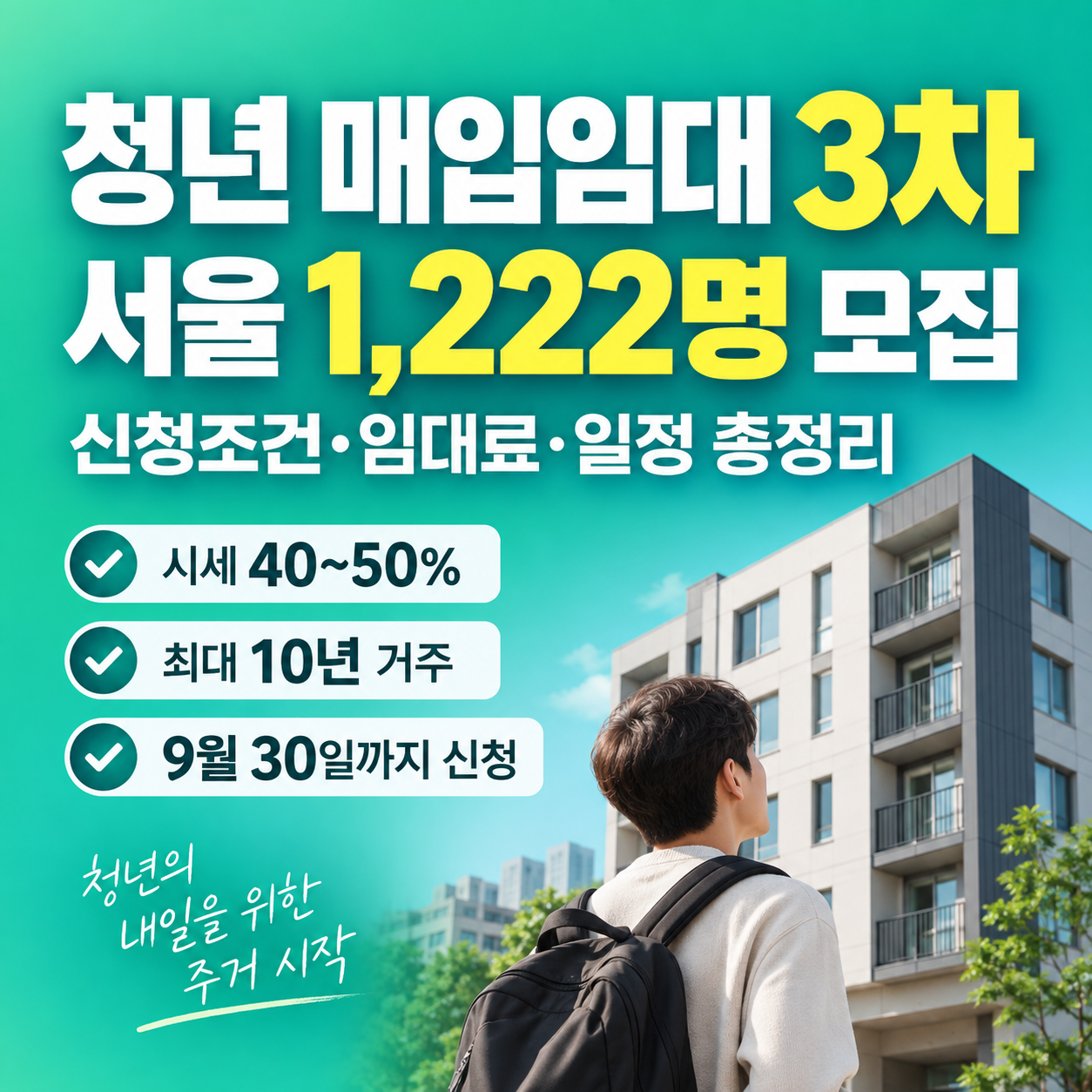 청년 매입임대 3차 2026 서울 1222명 신청조건과 임대료