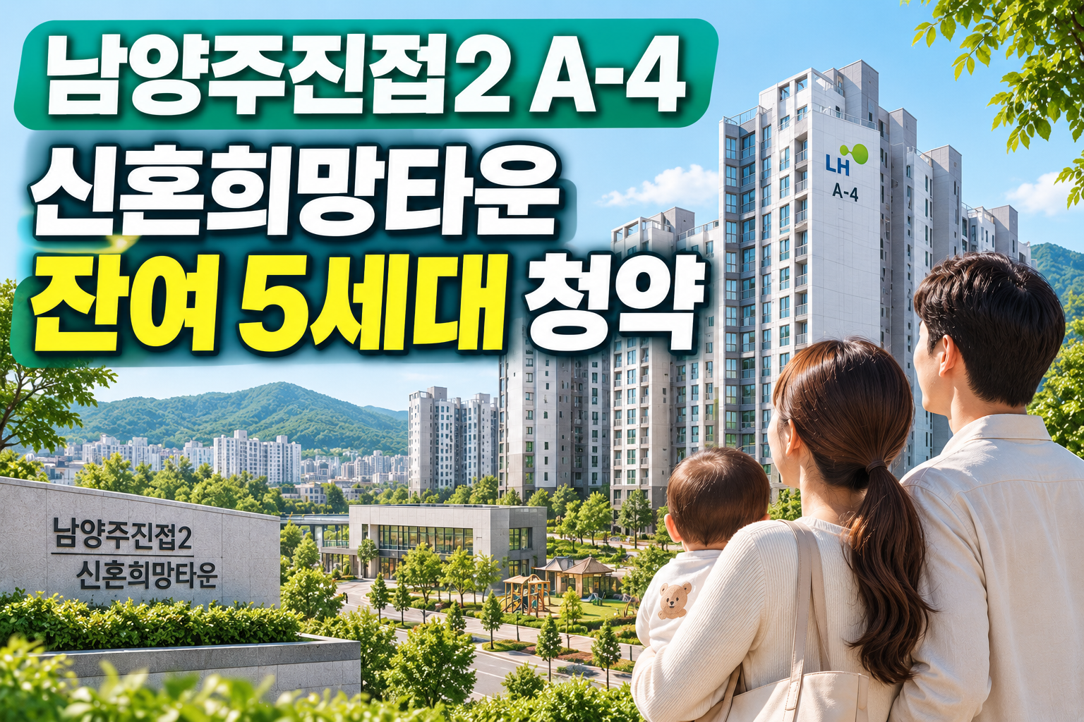 2026 남양주진접2 A-4 신혼희망타운 전용 55㎡ 잔여 5세대 9월8일 청약