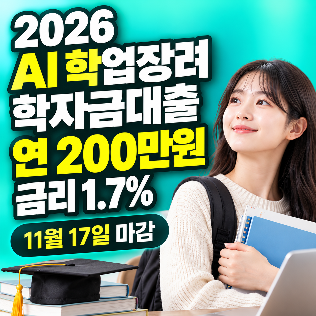 2026 AI 학업장려 학자금대출 연 200만원 금리 1.7% 신청방법
