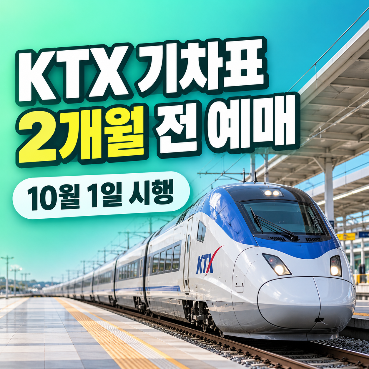 2026 KTX 기차표 2개월 전 예매 10월 1일부터 예약기간 확대
