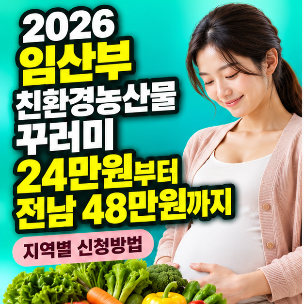 2026 임산부 친환경농산물 꾸러미 지역별 지원금 24만원 전남 목포 48만원