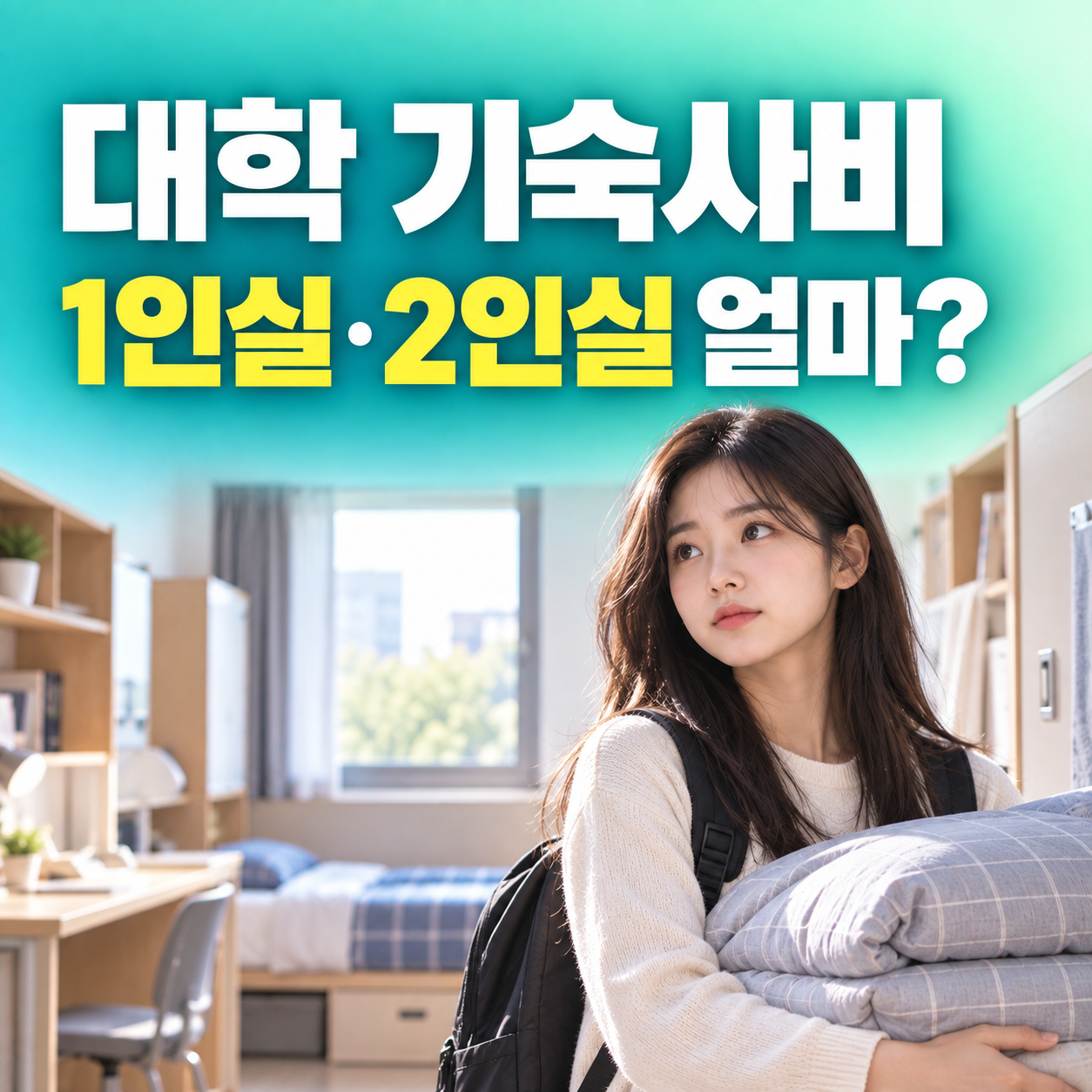 대학 기숙사비 1인실 2인실 한 학기 비용 비교