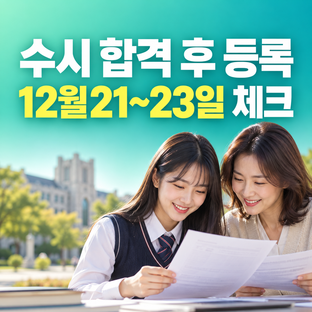 2027 수시 합격 후 문서등록 예치금 본등록 일정