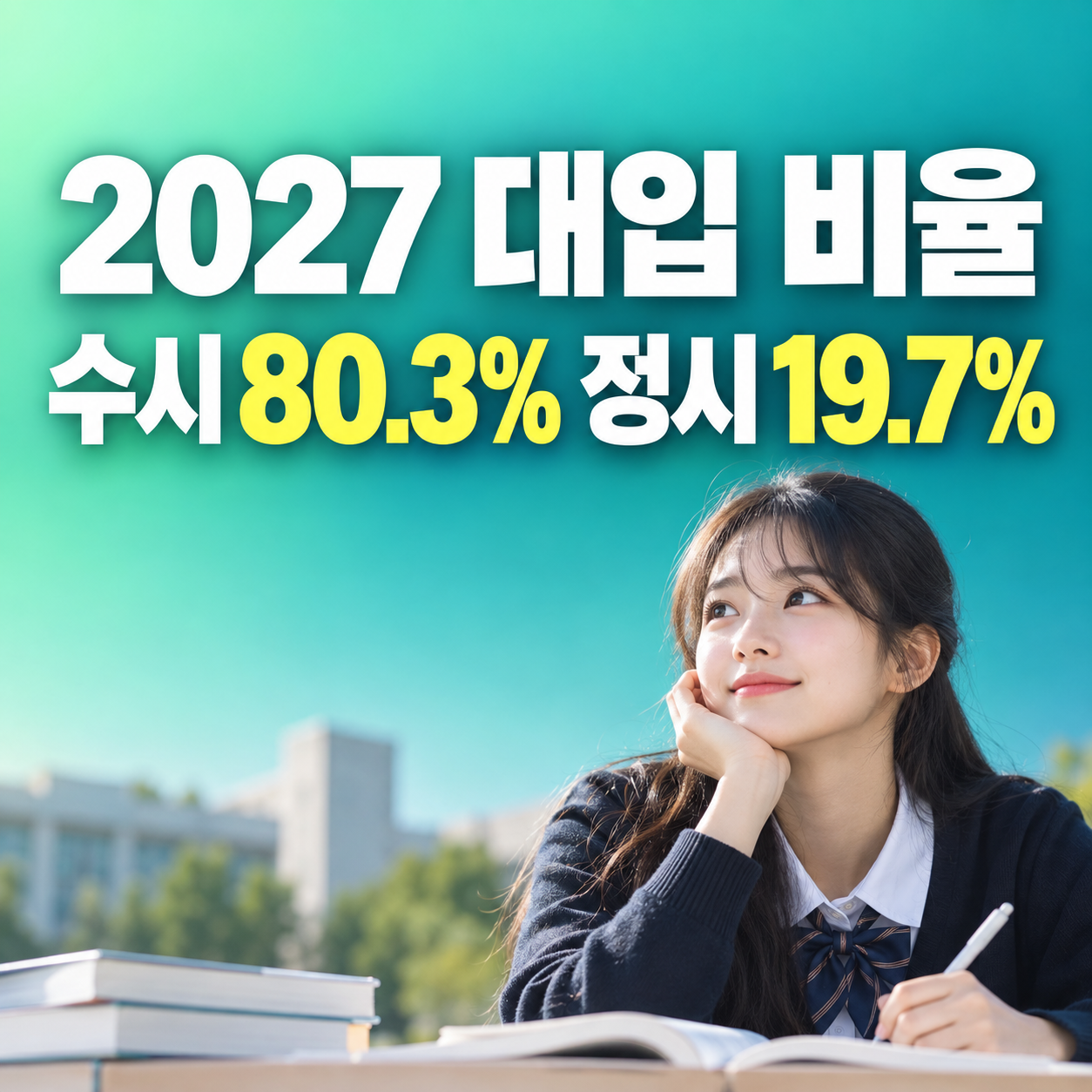 2027 대입 수시 80.3% 정시 19.7% 모집인원 비교