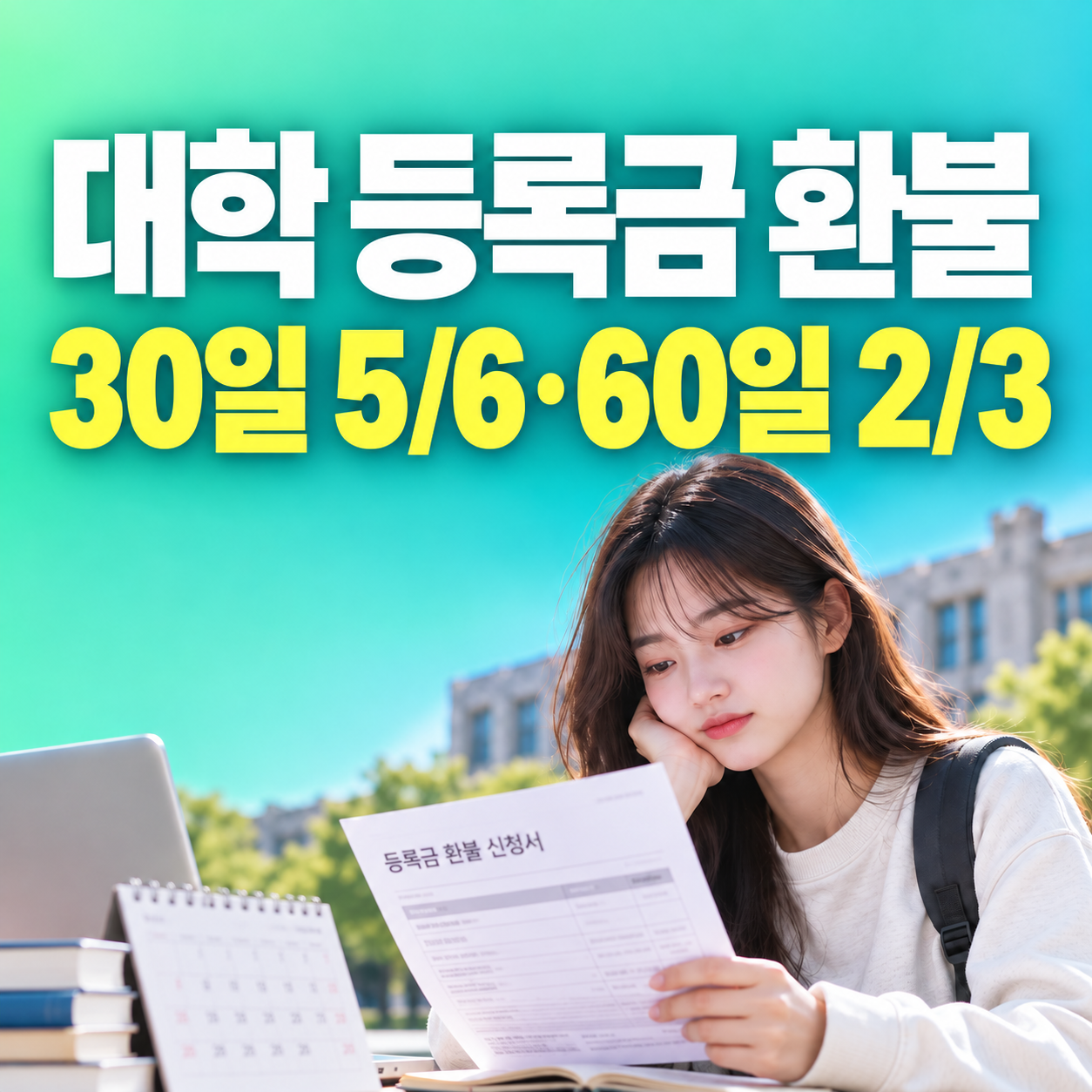 대학 등록금 환불 자퇴 휴학 개강 후 반환금액