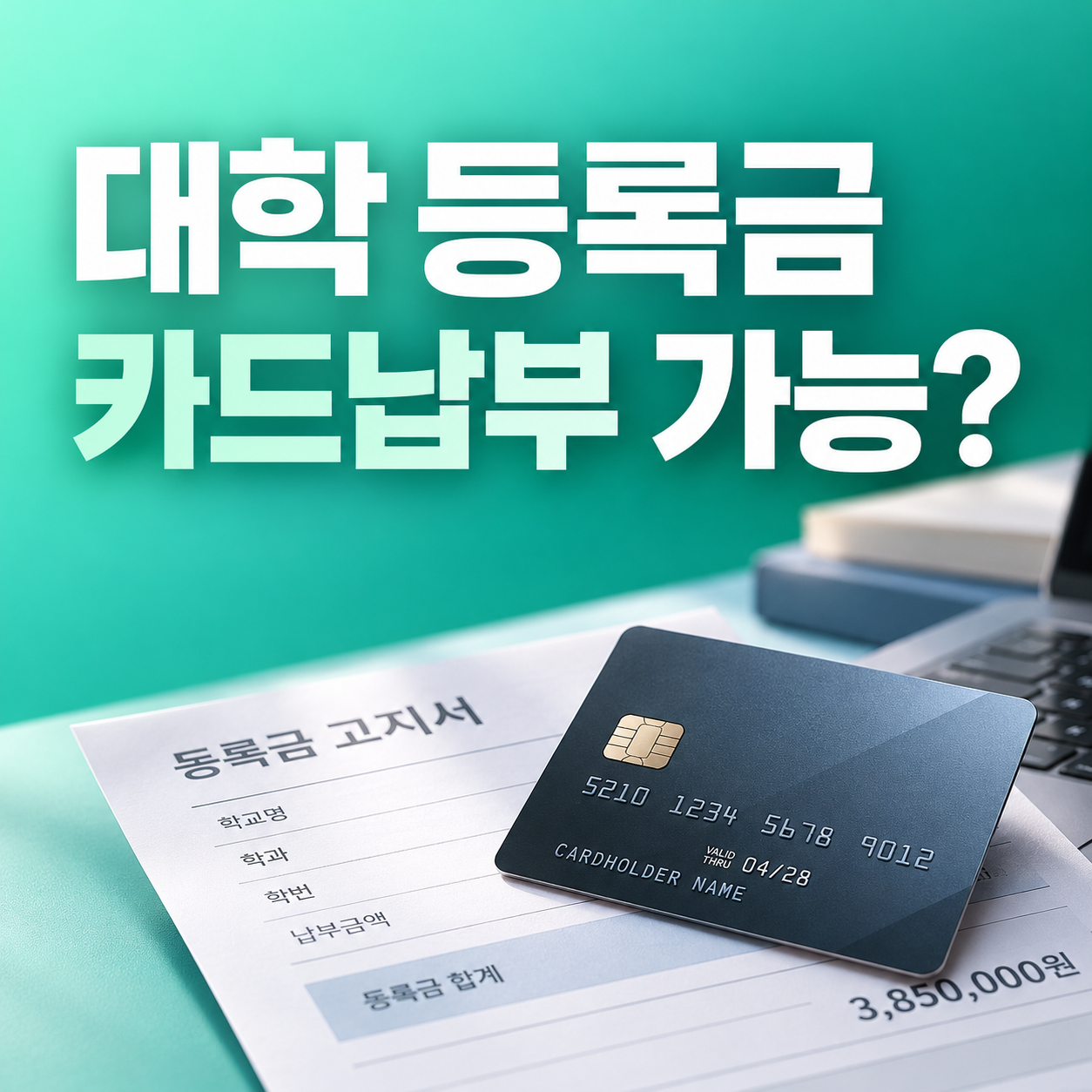 대학 등록금 카드납부 부모 카드 무이자할부 조건
